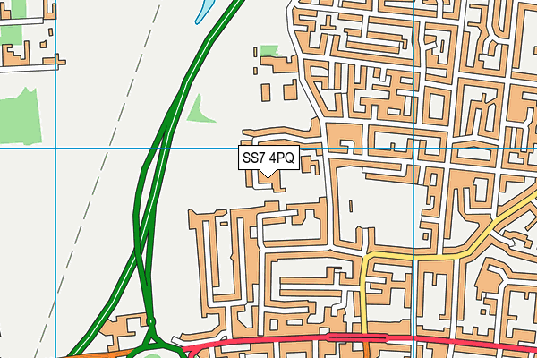 SS7 4PQ map - OS VectorMap District (Ordnance Survey)