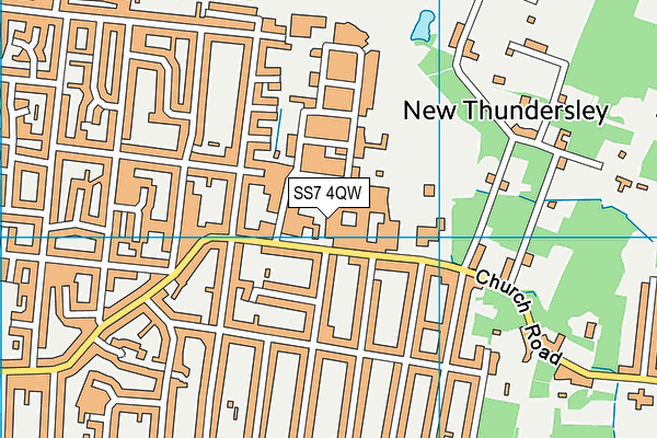 SS7 4QW map - OS VectorMap District (Ordnance Survey)