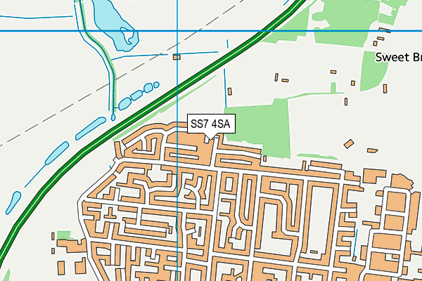 SS7 4SA map - OS VectorMap District (Ordnance Survey)