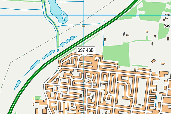 SS7 4SB map - OS VectorMap District (Ordnance Survey)