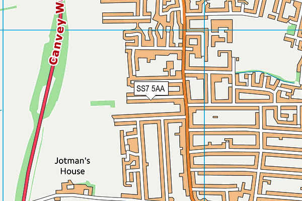 SS7 5AA map - OS VectorMap District (Ordnance Survey)