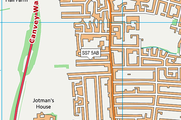 SS7 5AB map - OS VectorMap District (Ordnance Survey)