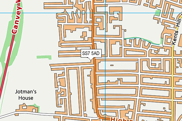 SS7 5AD map - OS VectorMap District (Ordnance Survey)