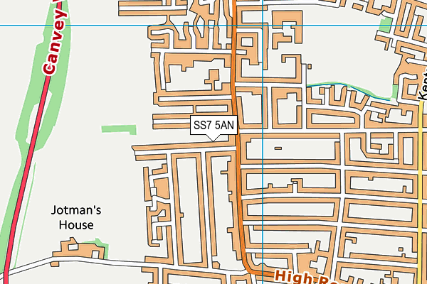 SS7 5AN map - OS VectorMap District (Ordnance Survey)