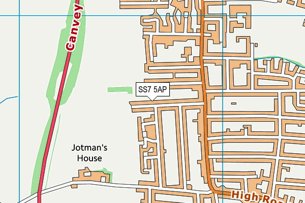 SS7 5AP map - OS VectorMap District (Ordnance Survey)