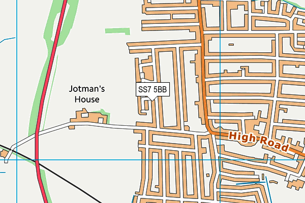 SS7 5BB map - OS VectorMap District (Ordnance Survey)