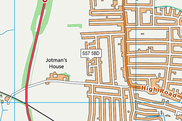 SS7 5BD map - OS VectorMap District (Ordnance Survey)