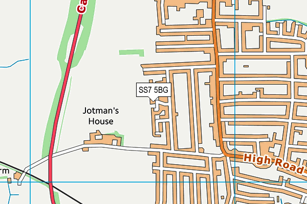 SS7 5BG map - OS VectorMap District (Ordnance Survey)