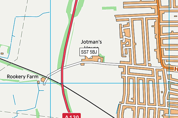 SS7 5BJ map - OS VectorMap District (Ordnance Survey)