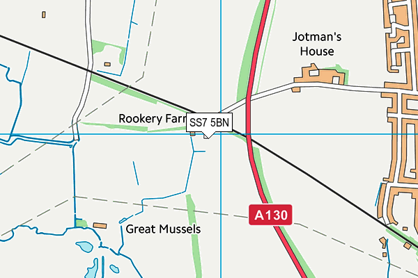 SS7 5BN map - OS VectorMap District (Ordnance Survey)