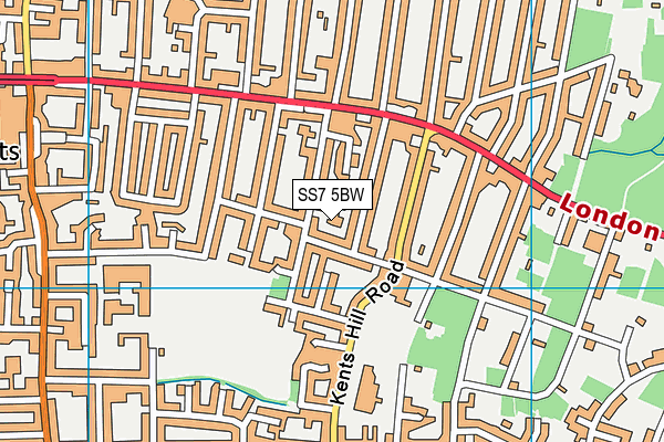 SS7 5BW map - OS VectorMap District (Ordnance Survey)