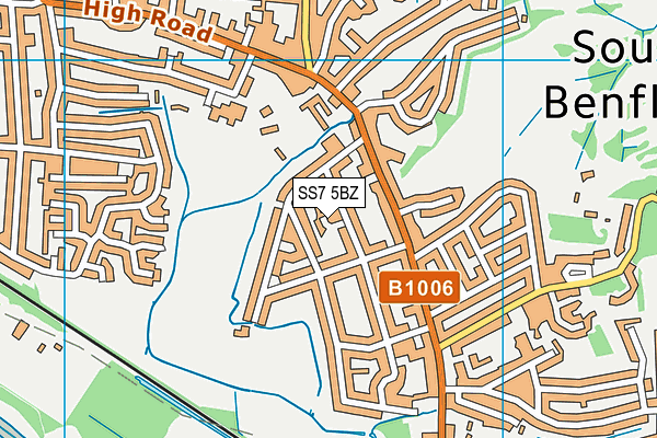 SS7 5BZ map - OS VectorMap District (Ordnance Survey)