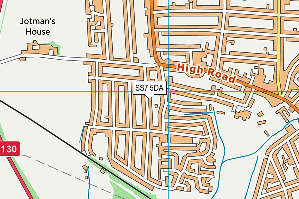 SS7 5DA map - OS VectorMap District (Ordnance Survey)
