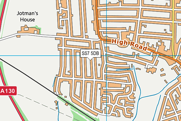 SS7 5DB map - OS VectorMap District (Ordnance Survey)