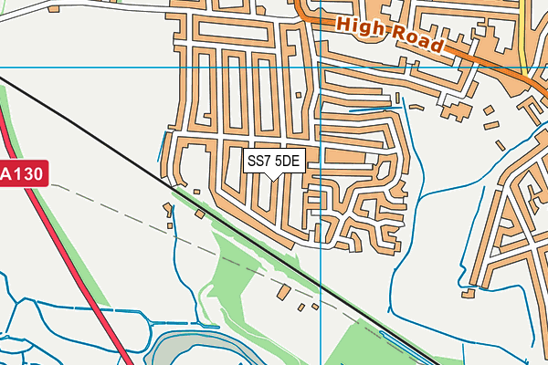 SS7 5DE map - OS VectorMap District (Ordnance Survey)