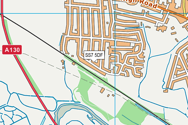 SS7 5DF map - OS VectorMap District (Ordnance Survey)