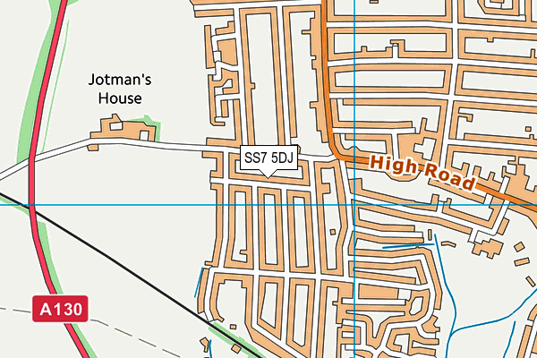 SS7 5DJ map - OS VectorMap District (Ordnance Survey)