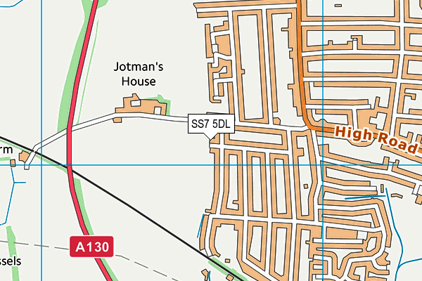 SS7 5DL map - OS VectorMap District (Ordnance Survey)