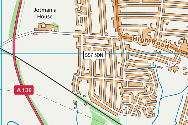 SS7 5DN map - OS VectorMap District (Ordnance Survey)