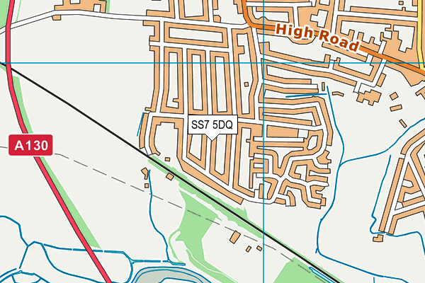 SS7 5DQ map - OS VectorMap District (Ordnance Survey)