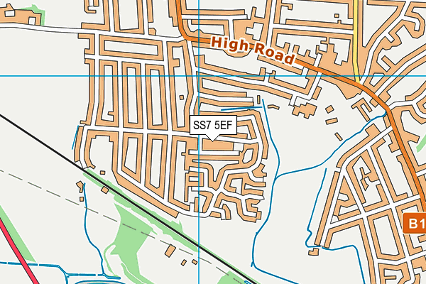 SS7 5EF map - OS VectorMap District (Ordnance Survey)