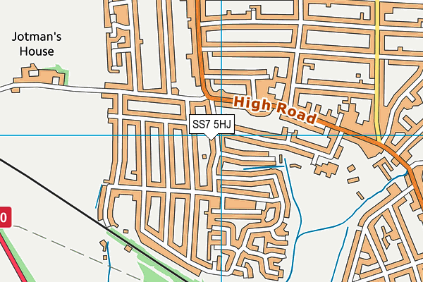 SS7 5HJ map - OS VectorMap District (Ordnance Survey)