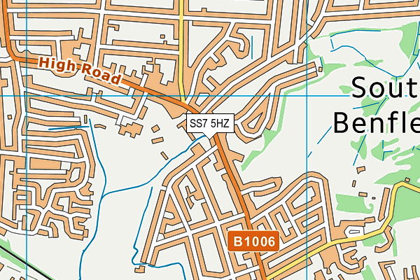 SS7 5HZ map - OS VectorMap District (Ordnance Survey)