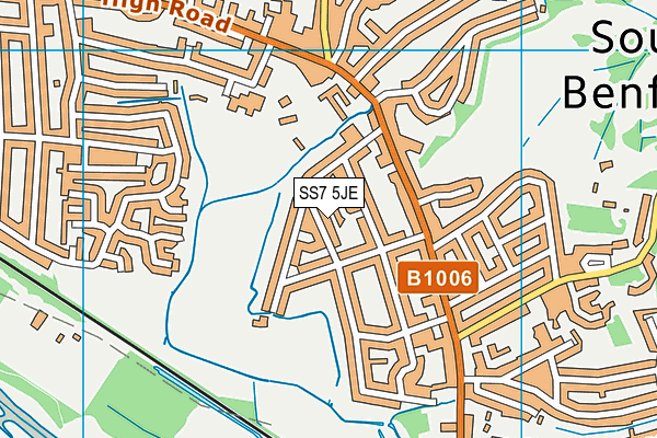 SS7 5JE map - OS VectorMap District (Ordnance Survey)