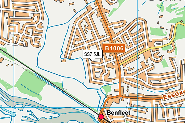 SS7 5JL map - OS VectorMap District (Ordnance Survey)