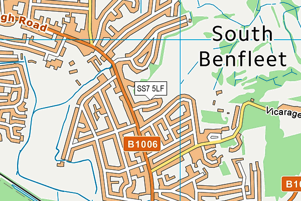 SS7 5LF map - OS VectorMap District (Ordnance Survey)