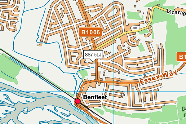 SS7 5LJ map - OS VectorMap District (Ordnance Survey)