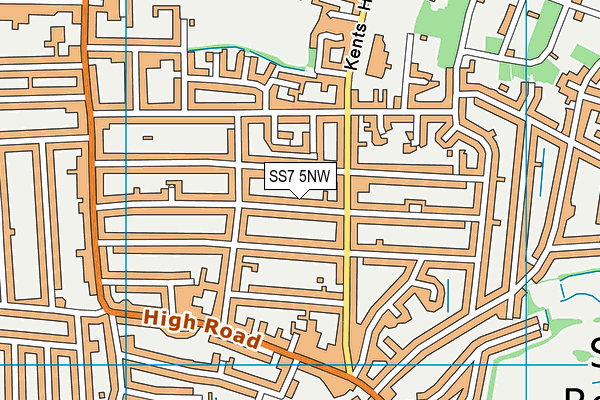 SS7 5NW map - OS VectorMap District (Ordnance Survey)