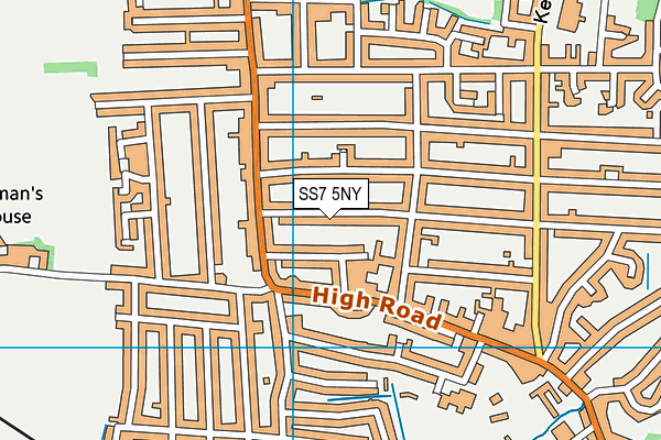 SS7 5NY map - OS VectorMap District (Ordnance Survey)