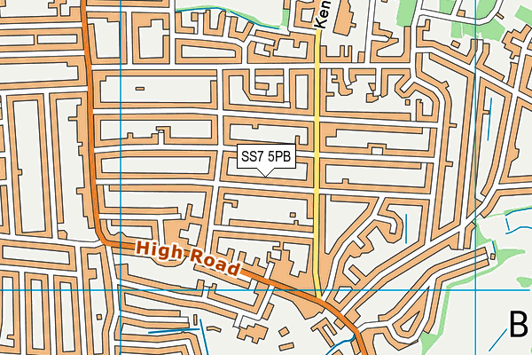 SS7 5PB map - OS VectorMap District (Ordnance Survey)