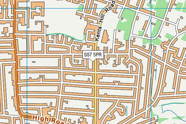 SS7 5PR map - OS VectorMap District (Ordnance Survey)