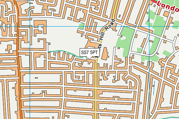 SS7 5PT map - OS VectorMap District (Ordnance Survey)