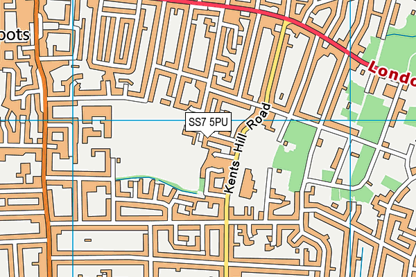 SS7 5PU map - OS VectorMap District (Ordnance Survey)