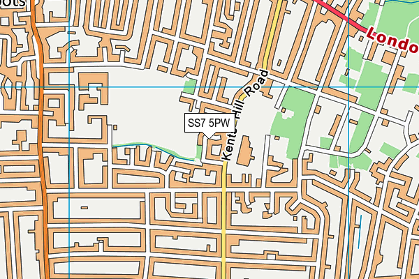 SS7 5PW map - OS VectorMap District (Ordnance Survey)