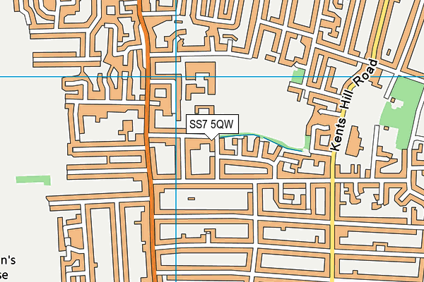 SS7 5QW map - OS VectorMap District (Ordnance Survey)