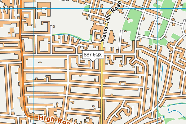 SS7 5QX map - OS VectorMap District (Ordnance Survey)