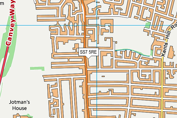 SS7 5RE map - OS VectorMap District (Ordnance Survey)