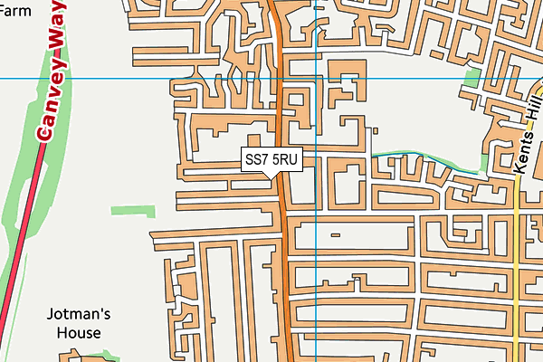 SS7 5RU map - OS VectorMap District (Ordnance Survey)