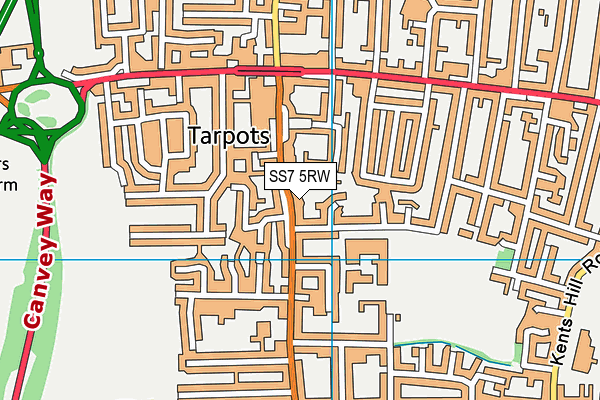 SS7 5RW map - OS VectorMap District (Ordnance Survey)