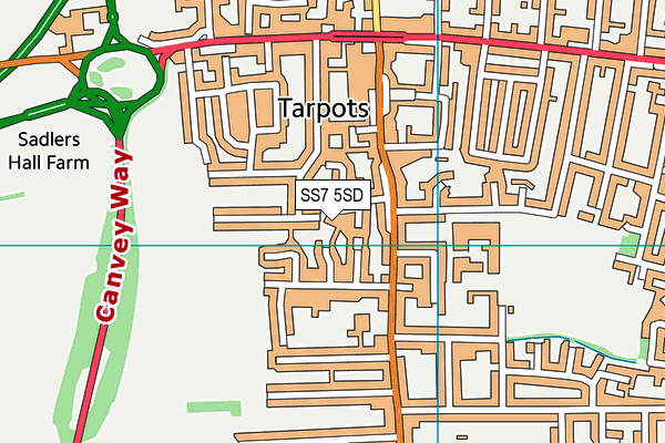 SS7 5SD map - OS VectorMap District (Ordnance Survey)