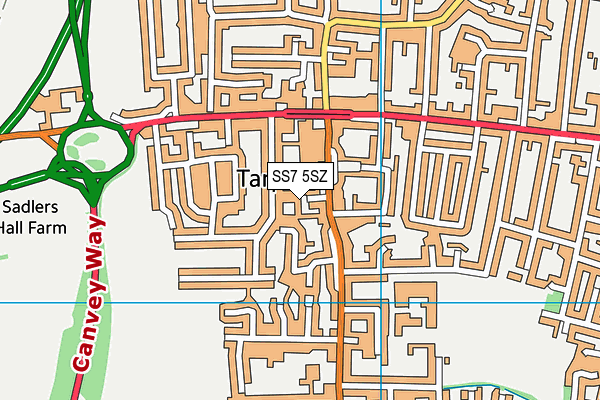 SS7 5SZ map - OS VectorMap District (Ordnance Survey)