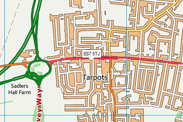 SS7 5TJ map - OS VectorMap District (Ordnance Survey)