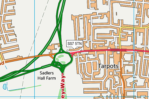 SS7 5TN map - OS VectorMap District (Ordnance Survey)