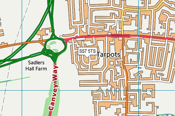 SS7 5TS map - OS VectorMap District (Ordnance Survey)