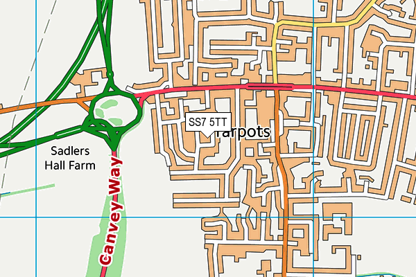 SS7 5TT map - OS VectorMap District (Ordnance Survey)
