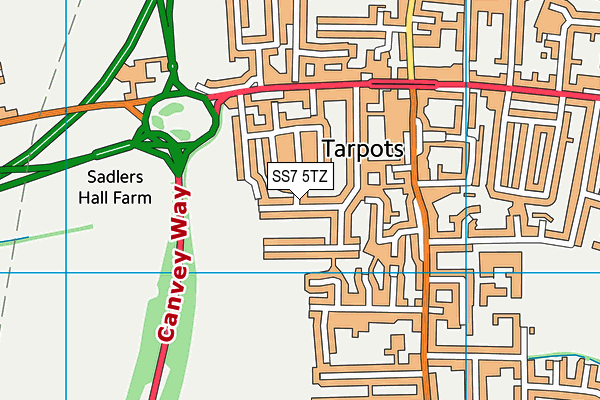 SS7 5TZ map - OS VectorMap District (Ordnance Survey)